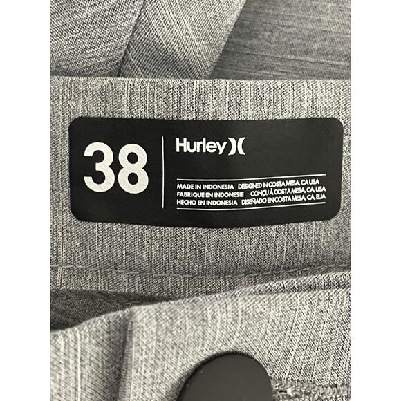 Hurley Shorts Mens 38 Gray Hybrid Stretch Casual Performance Golf Zipper Pockets - Picture 9 of 11
